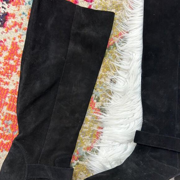 Free People Black Leather Heeled Dahlia Slouch Boots 37 / 6.5 - Picture 9 of 13